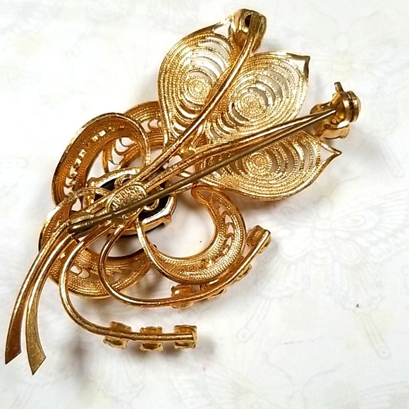 Vintage Western Germany Rhinestone Brooch Pin - Picture 5 of 15